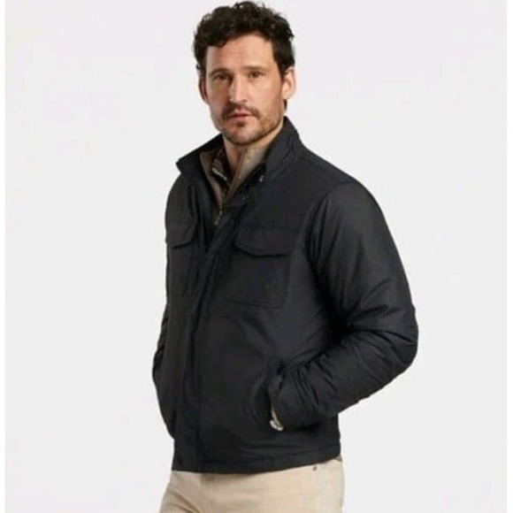 Peter Millar‎ Norfolk Bomber Jacket / MF24Z03 / Color Black / Size L - Picture 1 of 12